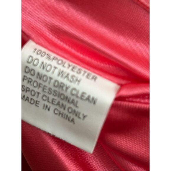 Mac Duggal 67981 Tie Shoulder Sweetheart Satin Ballgown Coral Women's Size 8 - Picture 9 of 10